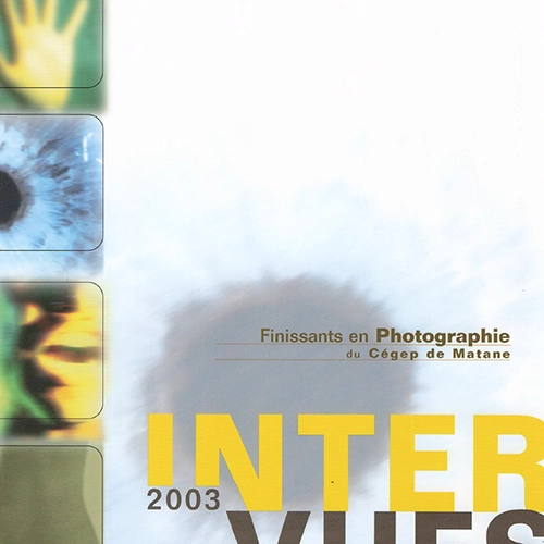 Page couverture du catalogue des finissants en Photographie 2003