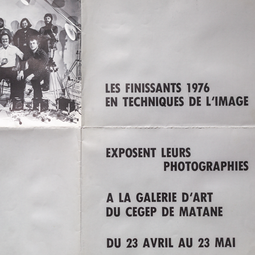 Page couverture du catalogue des finissants en Photographie 1976